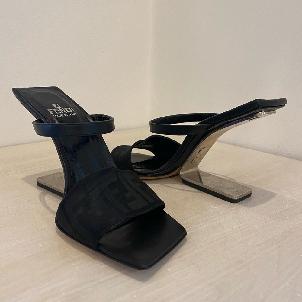 FENDI Vintage Zucca FF Slide Sandals - Rare!